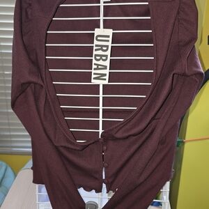 Urban Outfitters Rich Burgundy Button-Up Blouse